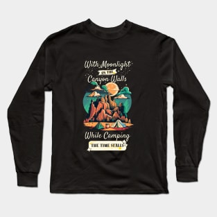 Canyon Moonlight Camping Escape Long Sleeve T-Shirt